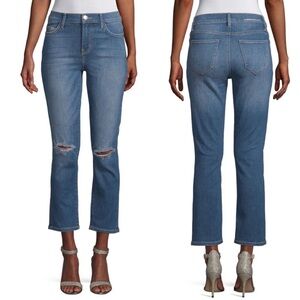 Current Elliott The High Waist Straight Distressed Crop Denim Jeans‎ - Size 27